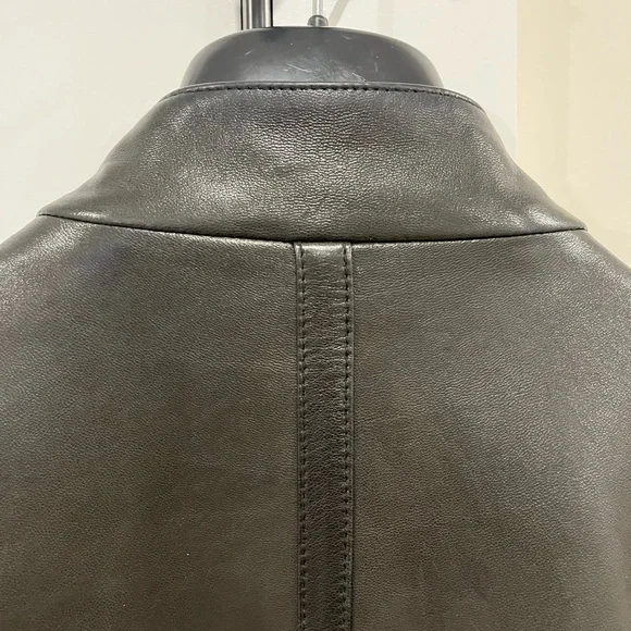 John Varvatos Dark Leather Jacket - Picture 7 of 8